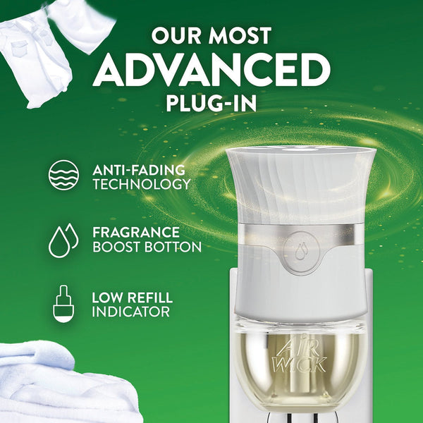 Air Wick Plug In Scented Oil Air Freshener Refills, Fresh Linen, 9 refills