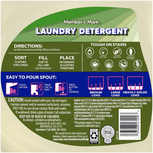 Member's Mark Plant Based Liquid Laundry Detergent, Lavender, 127 loads, 196 fl. oz.