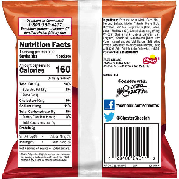 Cheetos Crunchy Cheese Flavored Snacks, 1 oz., 50 pk.