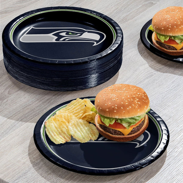 Seattle Seahawks NFL Round Paper Plates, 10