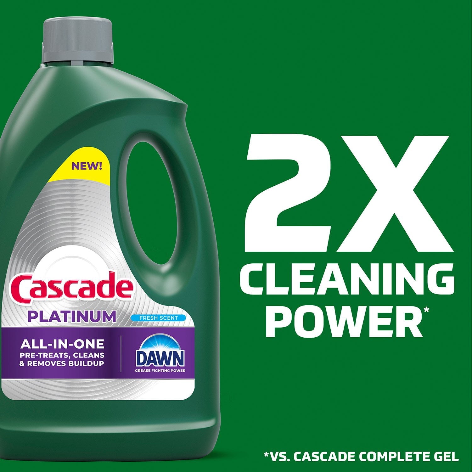 Cascade Platinum Gel Dishwasher Detergent, Fresh, 125 fl. oz.
