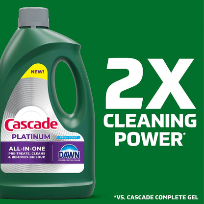 Cascade Platinum Gel Dishwasher Detergent, Fresh, 125 fl. oz.