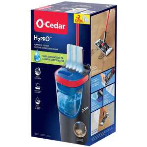 O-Cedar H2prO Flat Mop System + 2 Mop Head Replacements
