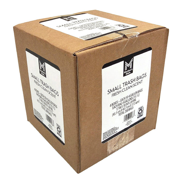 Member's Mark 4-Gallon Drawstring Trash Bags, Fresh, 200 ct.