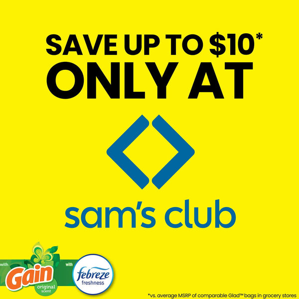 Glad® ForceFlex Tall Kitchen Drawstring Trash Bags, Gain Original scent with Febreze Freshness, 13 Gallon, 160 ct.