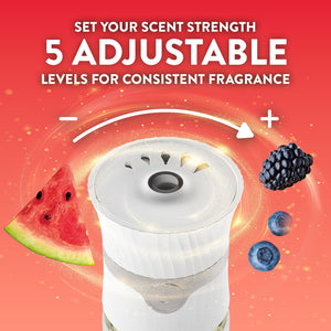 Air Wick Plug In Scented Oil Air Freshener, Refreshing Watermelon & Berries, 1 warmer + 6 refills