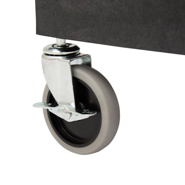 24" x 18" Plastic Utility Tub Cart- Three Shelf  Black