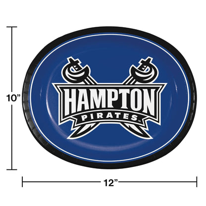 Hampton University NCAA HBCU Oval Paper Plates, 50 ct.