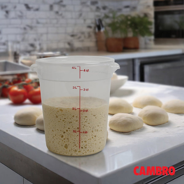 Cambro Round Translucent Food Container with Lid, 4 qt., 3 pk.
