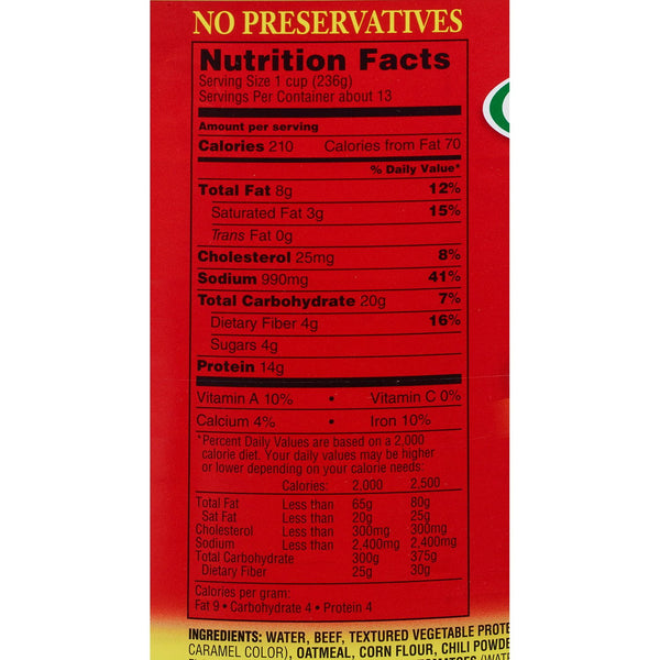 Hormel Chili No Beans 108 oz.