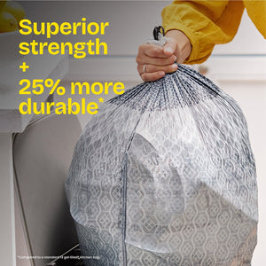 Glad ForceFlex MaxStrength with Clorox Tall Kitchen Drawstring Trash Bags, Lemon Fresh Scent, 13 Gallon, 120 ct.
