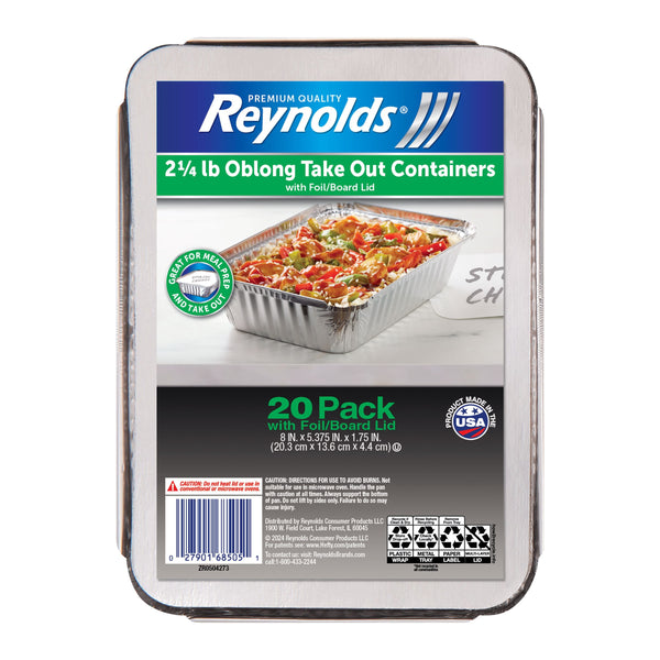 Reynolds Oblong Foil Take Out Containers with Lids, 20 ct.