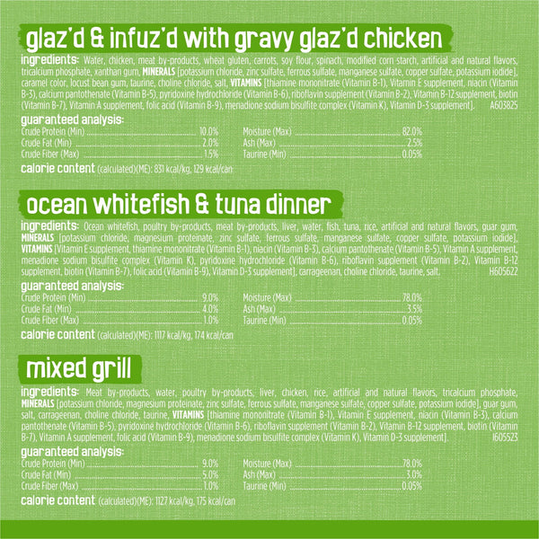 Purina Friskies Pate Wet Cat Food Variety Pack with Glaz’d and Infuz’d and Friskies Pate, 60 ct., 5.5 oz. Cans