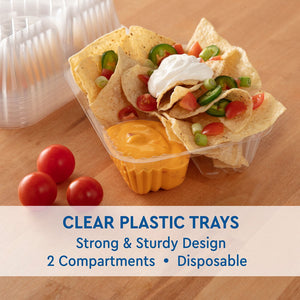 Member's Mark Clear 2-Compartment Nacho Trays 6.5" x 5