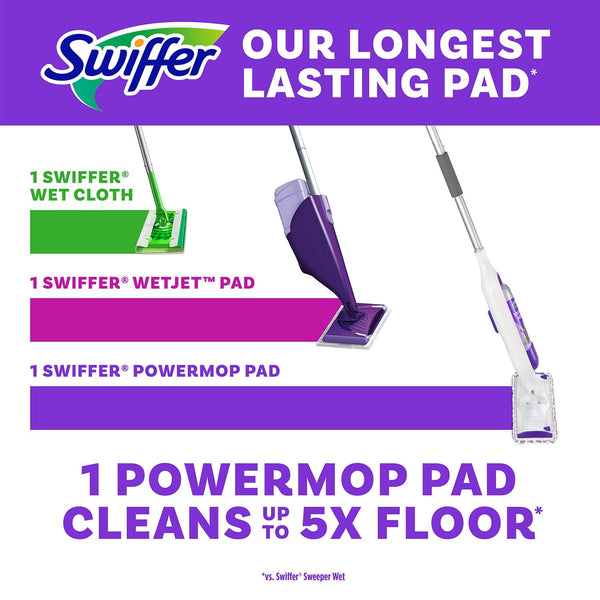 Swiffer PowerMop Refill Bundle, Lavender, 10 Mop Pads + 2 Bottles