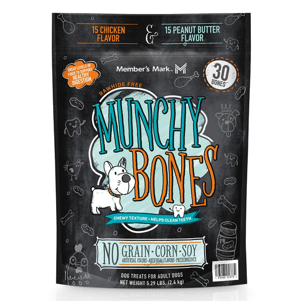 Member's Mark Munchy Bones Dog Treats for Adult Dogs, 30 ct.