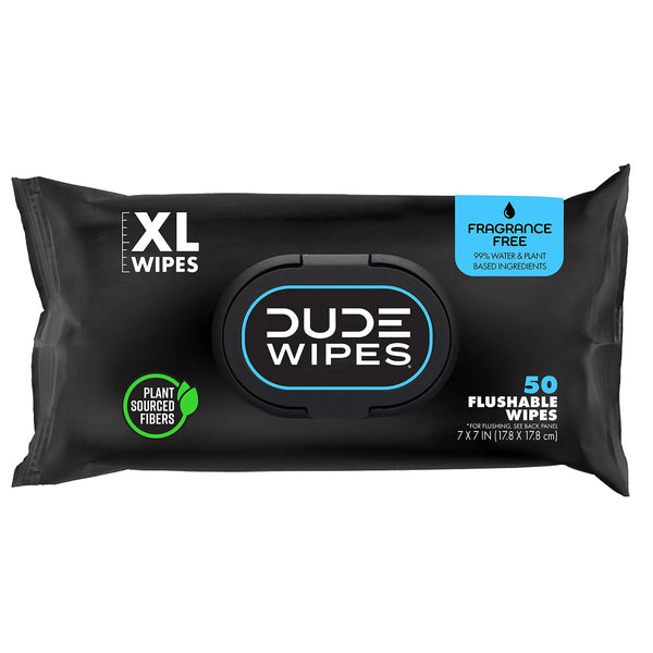 DUDE WIPES XL Flushable Wipes, Fragrance Free, 8 ct., 400 wipes