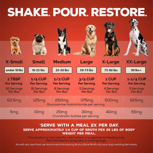 Brutus Bone Broth, Beef Bone Broth Adult Dog Meal Topper, 32 oz., 3 pk.