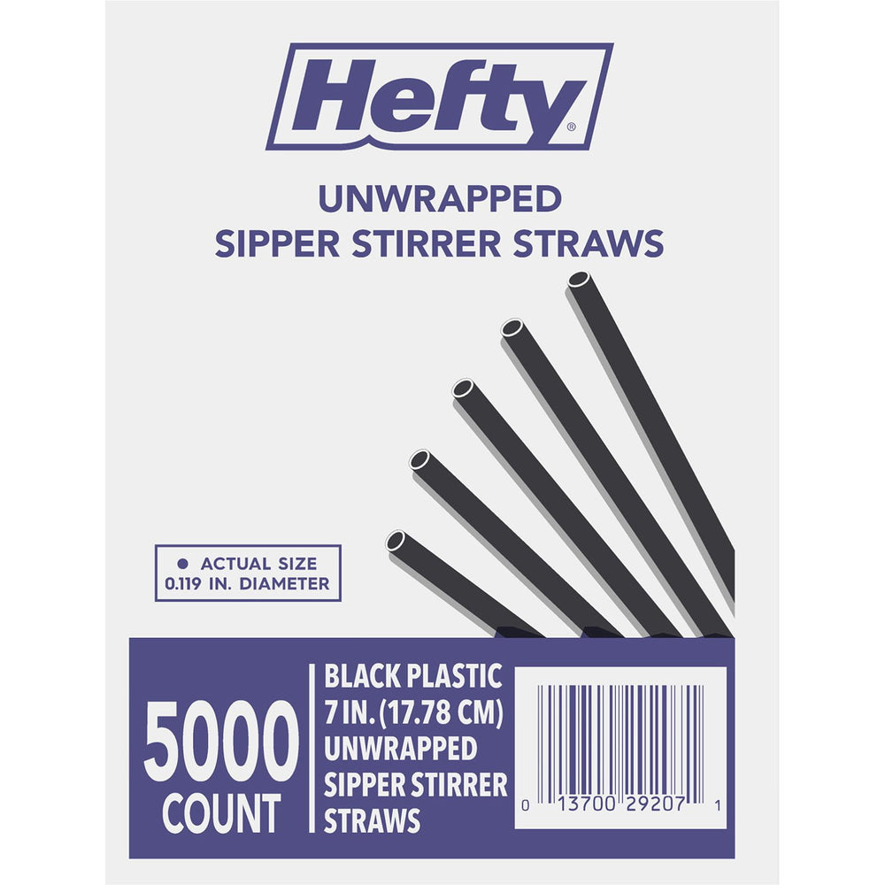 Hefty Unwrapped Plastic Sipper Stirrer Straws, 7