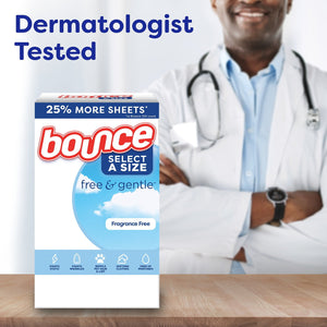 Bounce Select a Size Free & Gentle Dryer Sheets, Unscented, 400 ct.