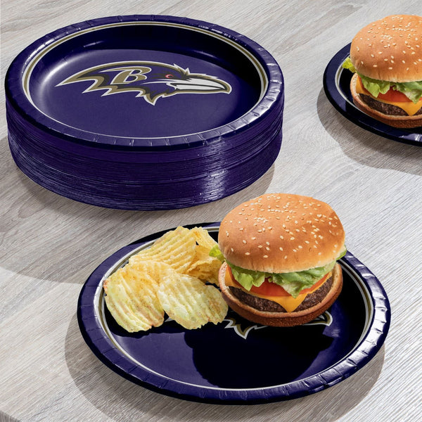 Baltimore Ravens NFL Round Paper Plates, 10
