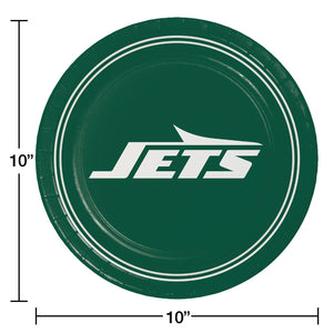 New York Jets NFL Round Paper Plates, 10