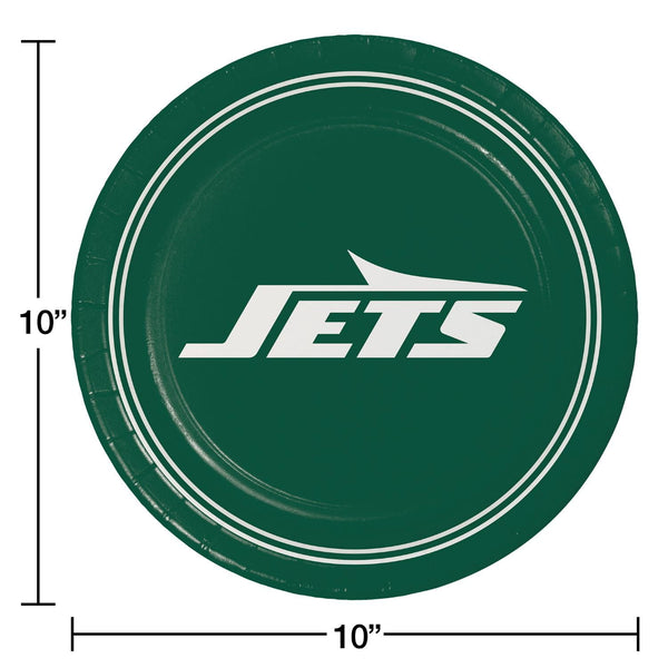New York Jets NFL Round Paper Plates, 10