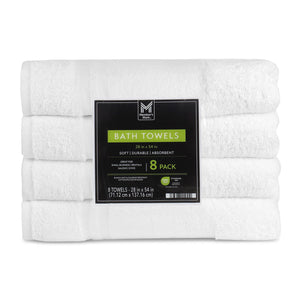 Member's Mark Commercial Hospitality Bath Towels, 8-Pack, White