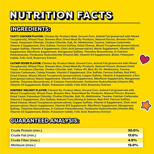 TEMPTATIONS Cat Treats Variety Pack with Tasty Chicken Flavor, Catnip Fever, & Surfers' Delight, 16 oz., 3 tubs