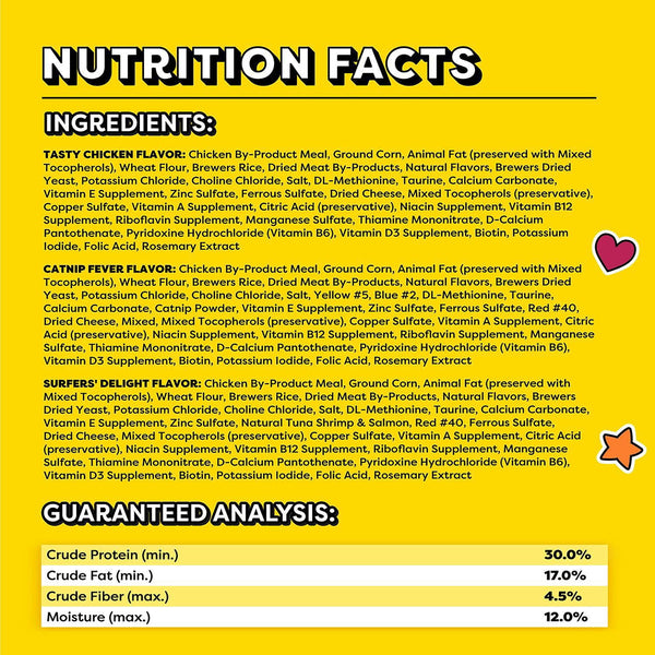 TEMPTATIONS Cat Treats Variety Pack with Tasty Chicken Flavor, Catnip Fever, & Surfers' Delight, 16 oz., 3 tubs