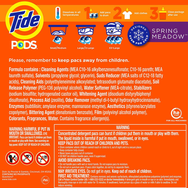 Tide PODS Laundry Detergent Pacs, Spring Meadow, 156 ct.