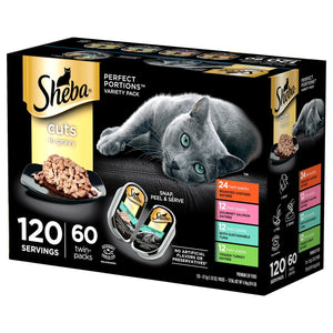 Sheba Perfect Portions Wet Cat Food Trays Variety Pack, 60 ct., 2.6 oz.