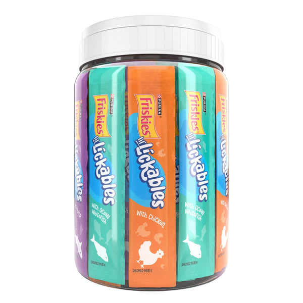 Purina Friskies lil’ Lickables With Chicken, Tuna or Ocean Whitefish Variety Pack Lickable Cat Treat, 56 ct. Pouches