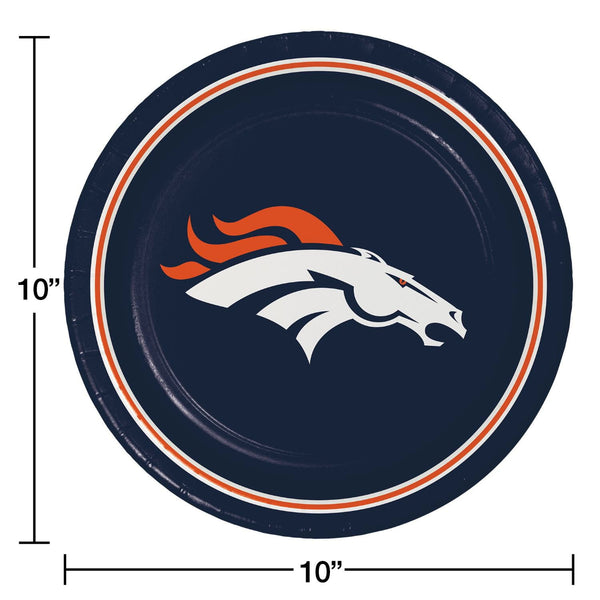 Denver Broncos NFL Round Paper Plates, 10