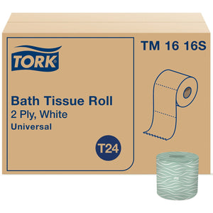 Tork Universal 2-Ply White Bath Tissue, 96 rolls, 500 sheets/roll