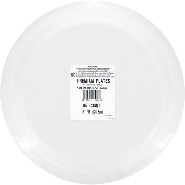 San Francisco 49ers NFL Round Paper Plates, 10