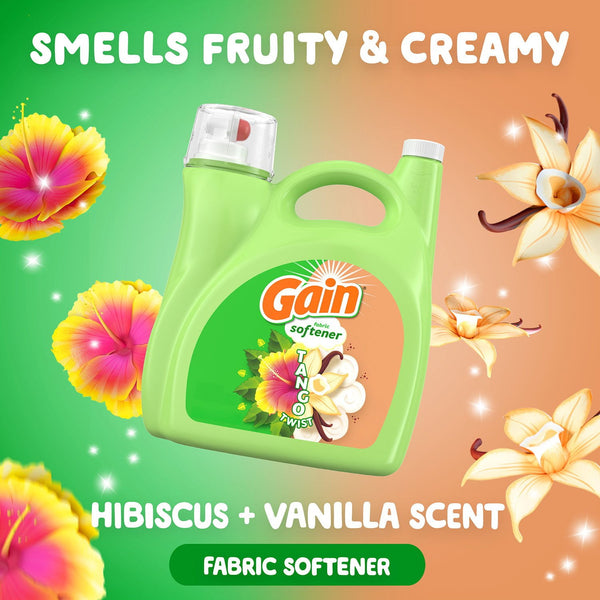 Gain Tango Twist Liquid Fabric Softener, Hibiscus and Vanilla Scent, 244 loads, 143 fl. oz.