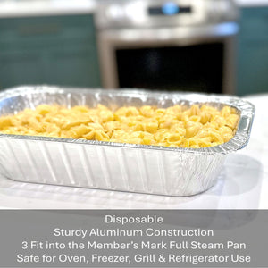 Member's Mark Aluminum Steam Table Pans, 1/3 Size 30 ct.