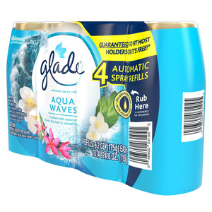 Glade Automatic Spray Air Freshener Refills, Aqua Waves, 4 ct.
