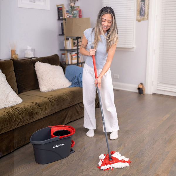 O-Cedar EasyWring Power Microfiber Spin Mop + 2 Refills