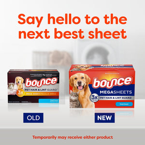 Bounce Pet Hair & Lint Guard Mega Dryer Sheets, Fresh Scent, 210 ct.