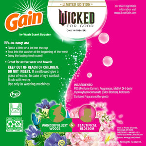 Gain "Wicked: For Good" Limited Edition, In-Wash Laundry Scent Booster Beads,  Wonderfullest Woods & Beautifical Blossom, 26.3 oz.