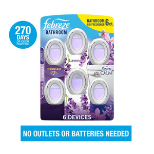 Febreze Bathroom Air Freshener, Calm Mix, 6 ct.