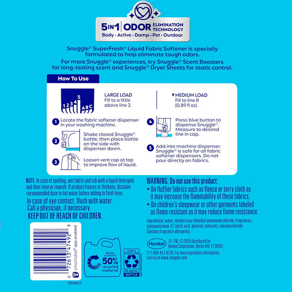 Snuggle SuperFresh Morning Breeze 138.4oz Liquid Fabric Conditioner