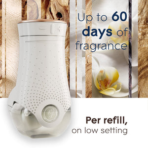 Glade PlugIns Scented Oil, Cashmere Woods with Sheer Vanilla Embrace, 1 Warmer + 9 Refills