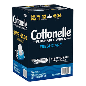 Cottonelle Freshcare Flushable Wipes, 12 ct., 504 wipes