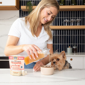 Brutus Bone Broth, Beef Powder Hip & Joint & Pork Probiotic Powder Variety Pack, Dog Food Topper, 3.5 oz., 2 pk.