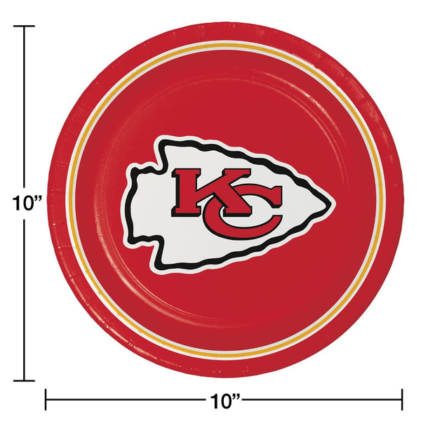Kansas City Chiefs NFL Round Paper Plates, 10