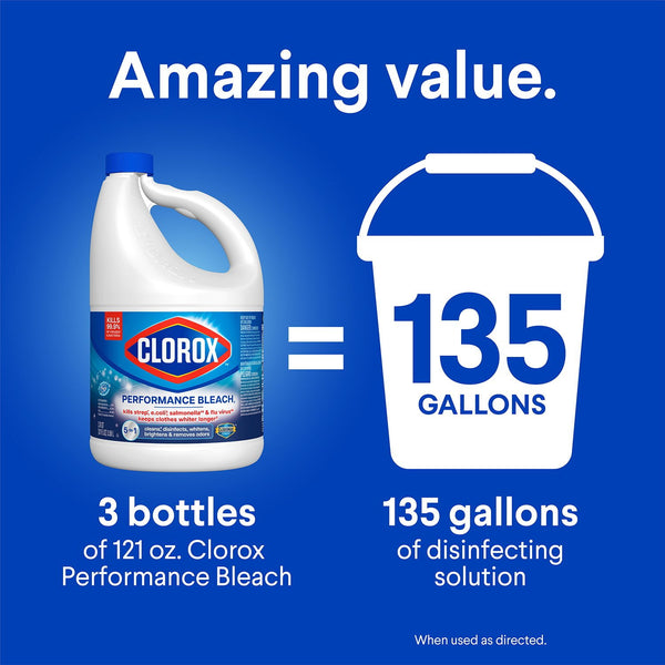 Clorox Performance Bleach, 3 ct., 363 fl. oz.