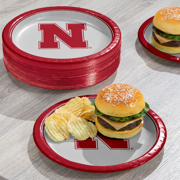 Nebraska Cornhuskers NCAA Round Paper Plates, 10